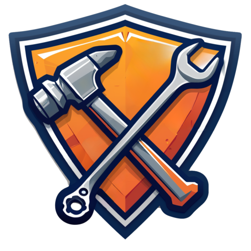 Tools and Resources Logo for www.sidehustlemagician.com showing a hammer and a wrench against an orange shield.